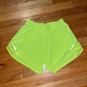Neon Yellow Lululemon Hotty Hot Shorts - Size 4 4’